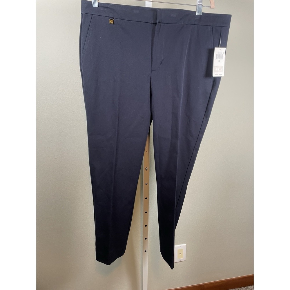 Women's Lauren Ralph Lauren LRL Pants 14 Navy Blue NWT NEW Casual Minimalist